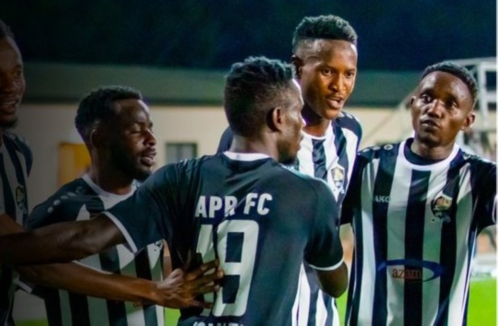 APR FC players during a celebration of a 4-1 victory against Gorilla FC at Kigali Pele Stadium on Friday, December 8. Courtesy