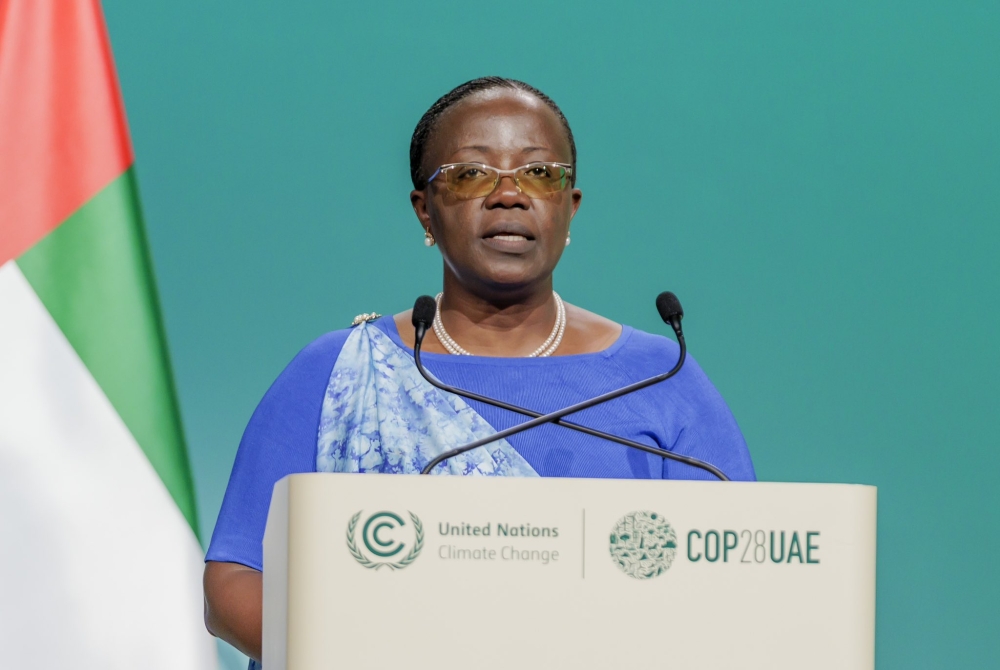 Minister of Environment Jeanne d&#039;Arc Mujawamariya addresses delegates on a long-standing demand from the global south at the COP25 in Dubai on Saturday, December 9. Courtesy