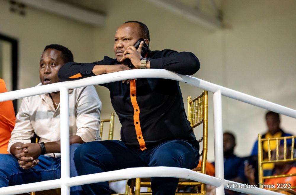 Gasogi United proprietor and president Charles Nkuriza Kakooza, popularly known as KNC at Kigali Pele Stadium. CRAISH BAHIZI