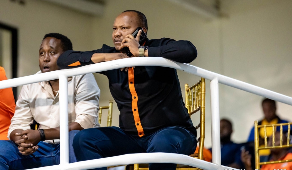 Gasogi United proprietor and president Charles Nkuriza Kakooza, popularly known as KNC at Kigali Pele Stadium. CRAISH BAHIZI
