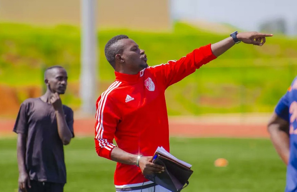 Former Sunrise FC coach Innocent Seninga gives instructions during a past match. Seninga claims the level of the teams in the Primus National League is almost the same. Courtesy