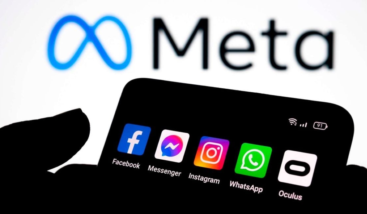 A silhouette of smartphone with Facebook, Messenger, Whatsapp, Instagram and Oculus apps. PHOTO: SHUTTERSTOCK