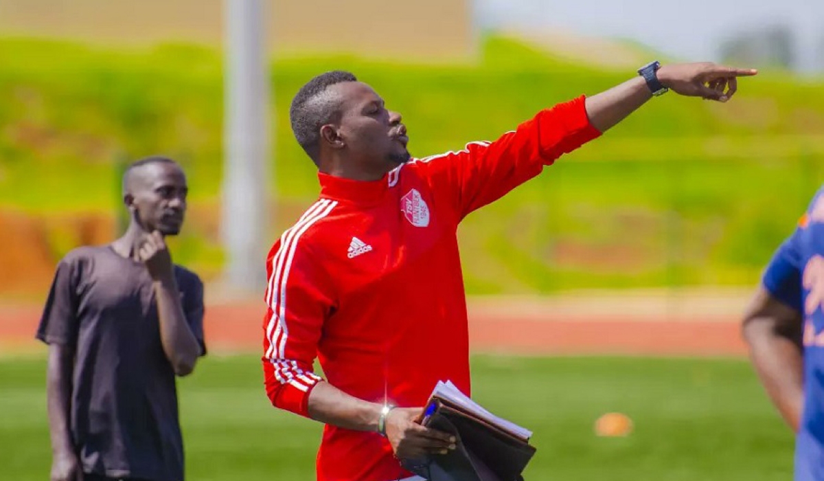 Former Sunrise FC coach Innocent Seninga gives instructions during a past match. Seninga claims the level of the teams in the Primus National League is almost the same. Courtesy