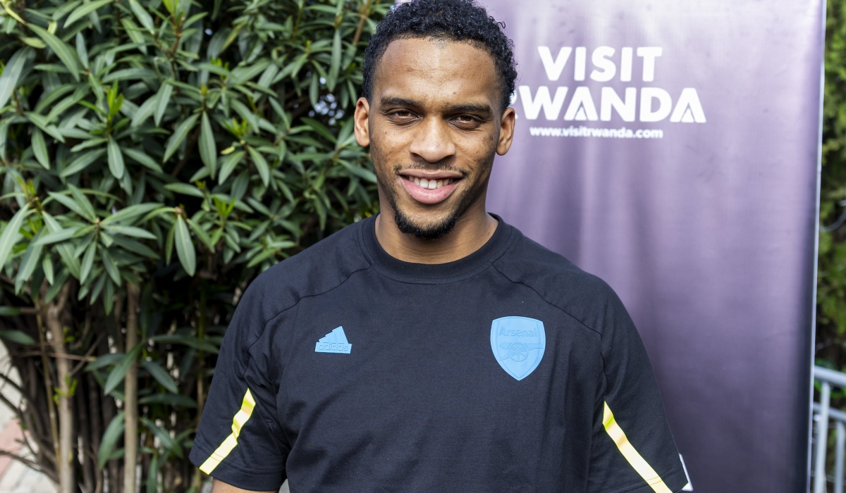 Arsenal FC’s defender Jurrien Timber who is currently in Rwanda for a visit Rwanda campaign after his arrival at Kigali International Airport on Thursday, December 14. All Photos by Olivier Mugwiza