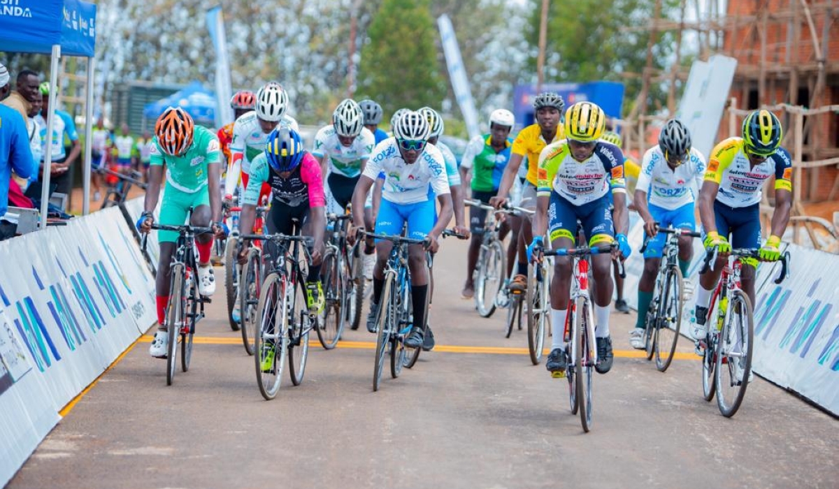 Riders compete in a past cycling race .Umusambi Race, that promotes wildlife conservation will  take place on December 16 in Burera and Gicumbi districts. Courtesy