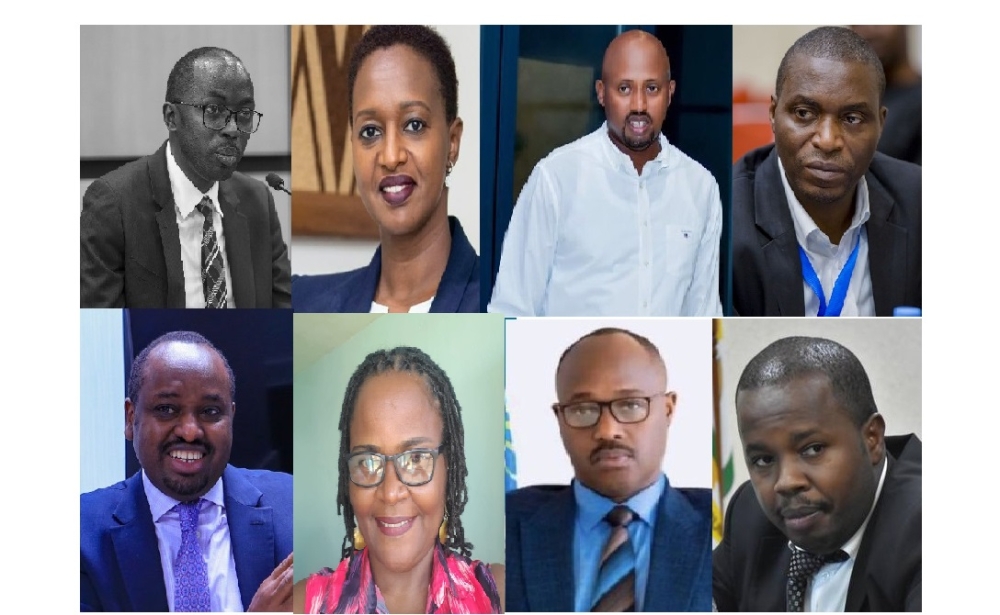 Top (L-R) :Valens Uwineza, Urujeni Bakuramutsa, Arthur Asiimwe and Cleophas Barore. 

Bottom (L-R)  Lawrence Manzi, Solange Ayanone, Pudence Rubingisa and Samuel Dusengiyumva. Courtesy