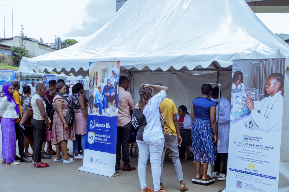 Students undertake screening at Downtown taxi park. 