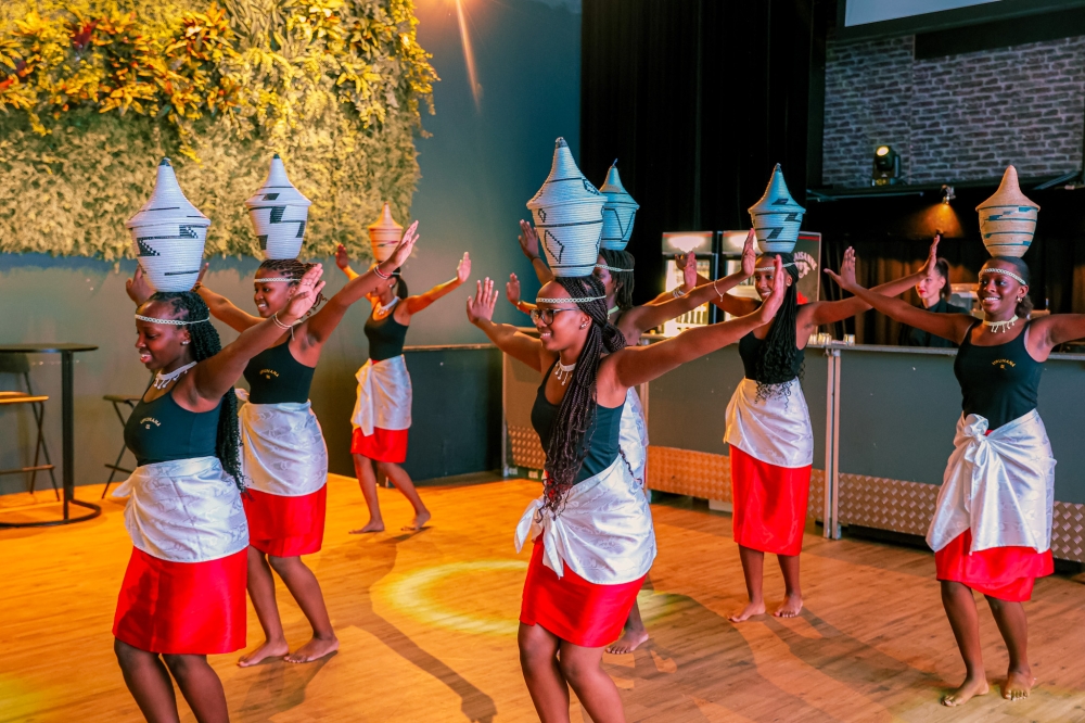 A traditional ballet performing during the end-of-year party that focused on celebrating unity, resilience, and other achievements as well as observing the Umuganura traditional harvest feast on December 17. Courtesy