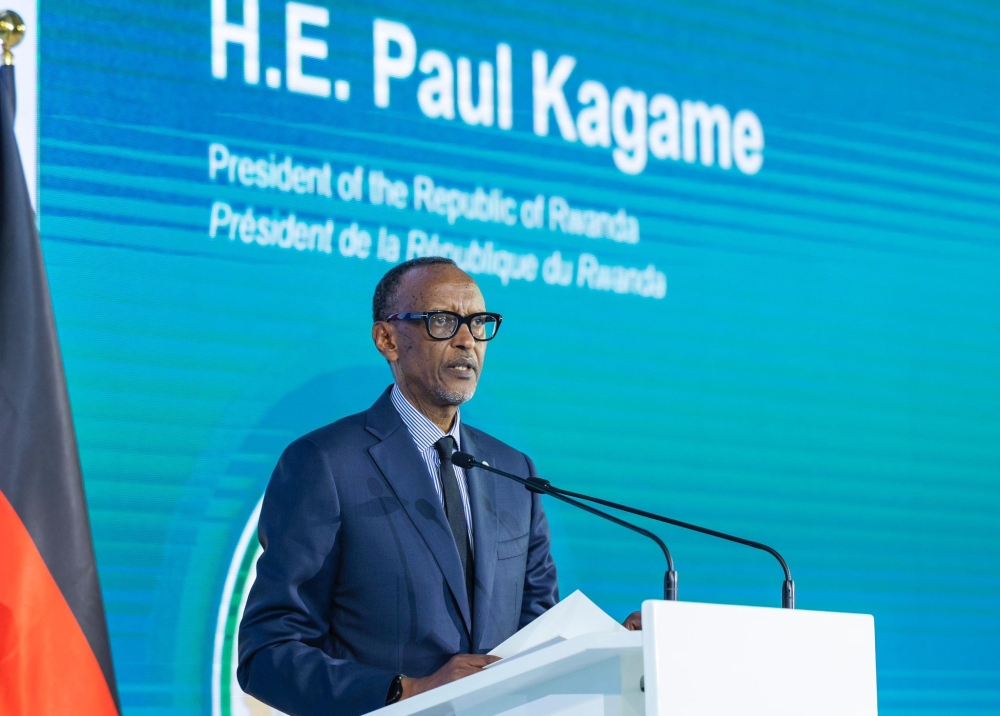 President Kagame delivers remarks at the inauguration of BioNTech’s mRNA vaccine manufacturing site, at Kigali Special Economic Zone   on Monday, December 18. Photo by Village Urugwiro