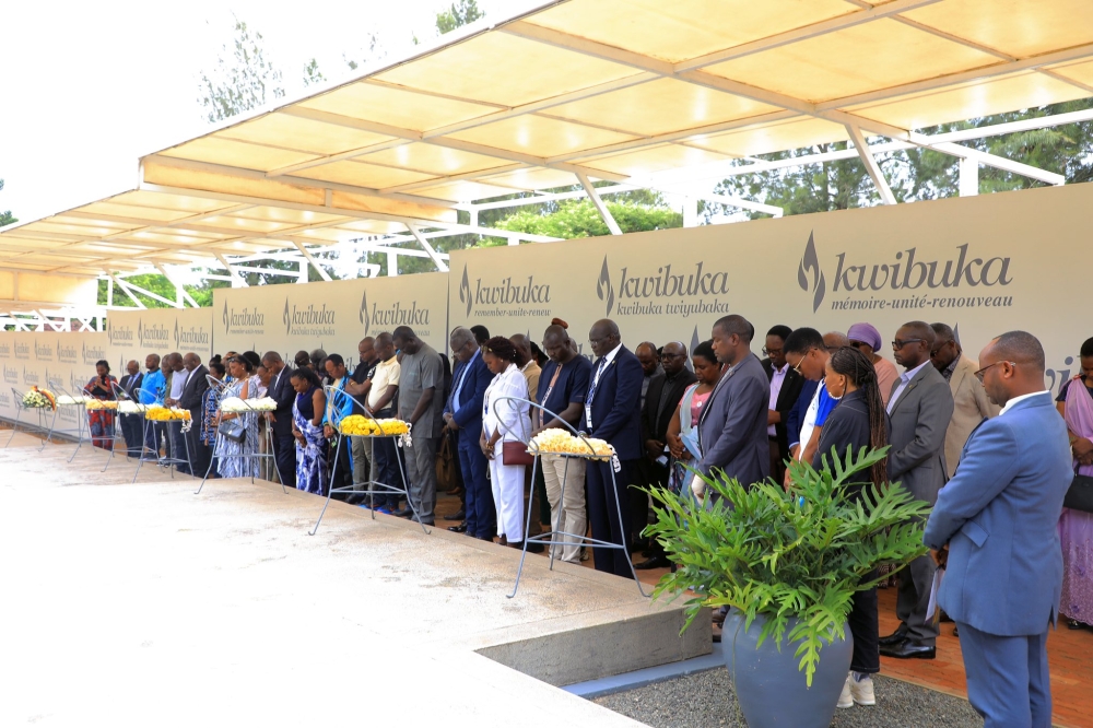 Members of the Anti-Genocide Parliamentary Forum (AGPF) together with over 105 MPs representing delegations of Parliaments of the EAC Partner States, pay tributes to victims at Kigali Genocide Memorial. Courtesy