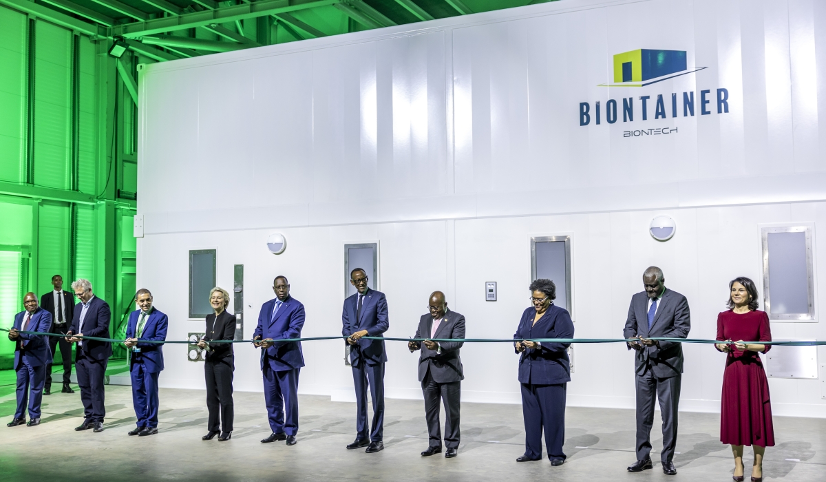 President Paul Kagame with several Heads of State and Government and other senior delegates offically launch BioNTech’s first vaccine manufacturing plant in Africa on Monday,December 18 . Photo by Olivier Mugwiza