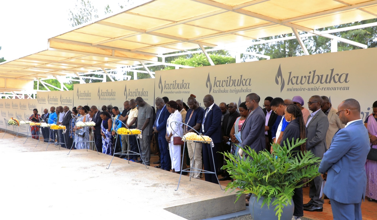 Members of the Anti-Genocide Parliamentary Forum (AGPF) together with over 105 MPs representing delegations of Parliaments of the EAC Partner States, pay tributes to victims at Kigali Genocide Memorial. Courtesy
