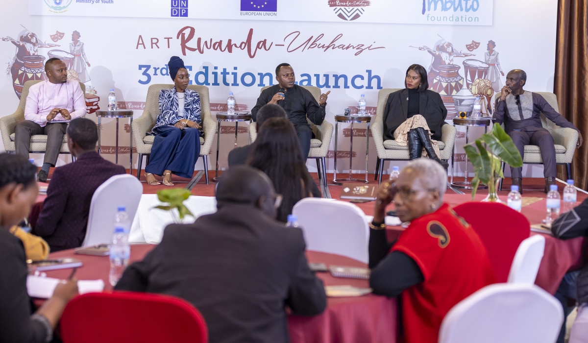 A panel discussion during the launch of Art Rwanda-Ubuhanzi. OlIVIER MUGWIZA