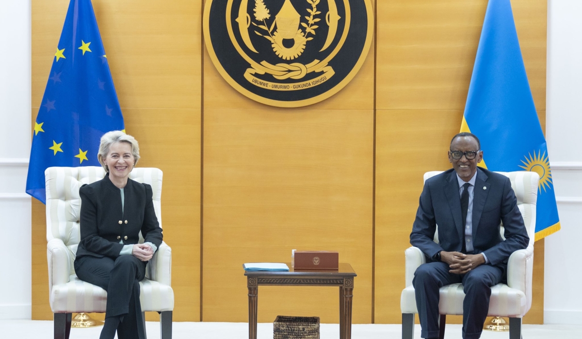 President Paul Kagame meets with Ursula von der Leyen President of the European Commission after the signing ceremony at Village Urugwiro on Monday, December 18. PHOTOS BY VILLAGE URUGWIRO