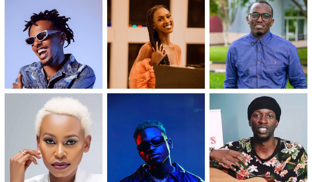 Clockwise: Bwiza, Tom Close, Ruti Joel, Ish Kevin, Alyn Sano and Juno Kizigenza had a breakthrough year with their albums. Net photo