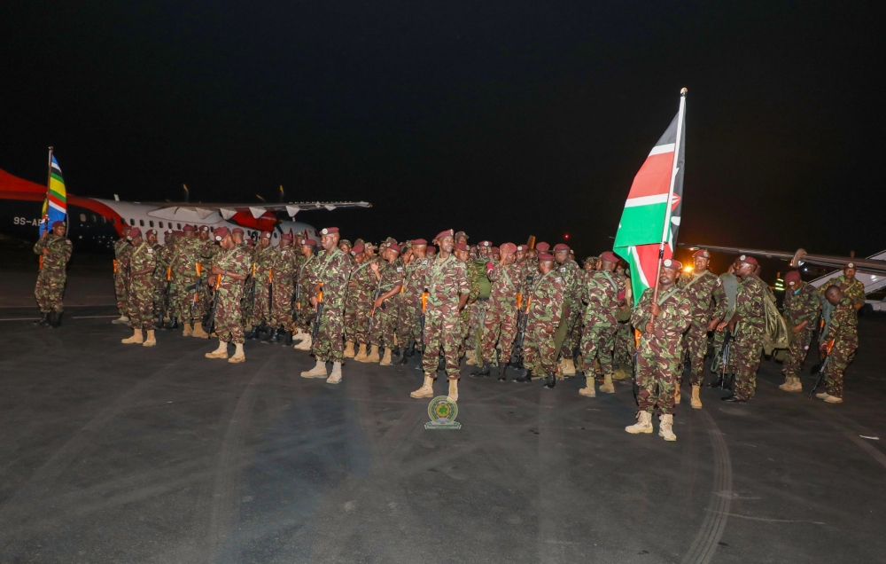 The East African Community Regional Force (EACRF) started to exit troops from eastern DR Congo on December 3. The first group of the Kenyan Contingent (KENCON) troops left Goma International Airport on Sunday, December 3, 2023, after one year of deployment. Courtesy of EACRF 