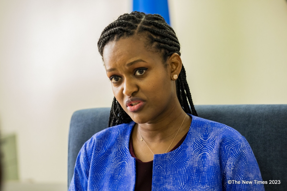 Sandrine Umutoni, the Minister of State for Youth and Arts, in an exclusive interview with The New Times on Thursday, December 21. Photo by Emmanuel Dushimimana