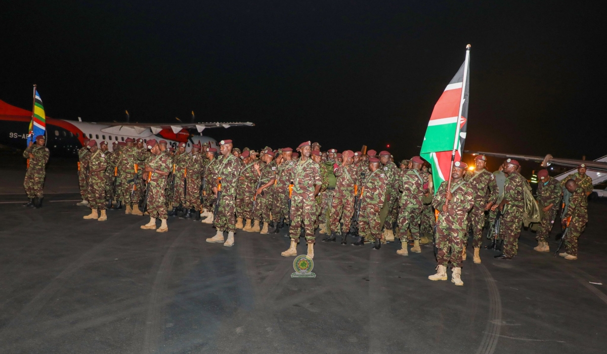 The East African Community Regional Force (EACRF) started to exit troops from eastern DR Congo on December 3. The first group of the Kenyan Contingent (KENCON) troops left Goma International Airport on Sunday, December 3, 2023, after one year of deployment. Courtesy of EACRF 
