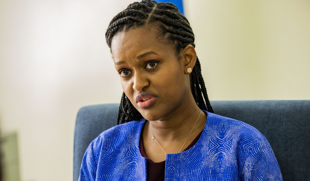 Sandrine Umutoni, the Minister of State for Youth and Arts, in an exclusive interview with The New Times on Thursday, December 21. Photo by Emmanuel Dushimimana