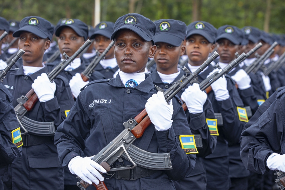 Some of the 2,072 new officers, who were part of the 19th Basic Police Course (BPC), which graduated on Friday, December 22, at the Police Training School (PTS) Gishari, in Rwamagana District. Courtesy