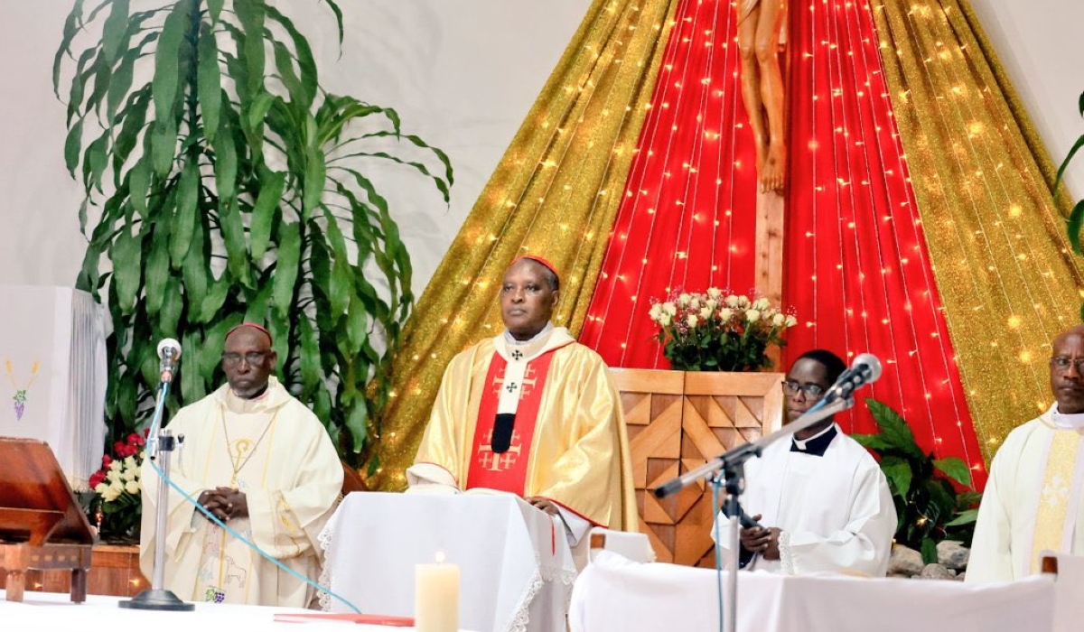 Cardinal Antoine Kambanda leads the Christmas mass at St Michel on Christmas on December 25. Courtesy