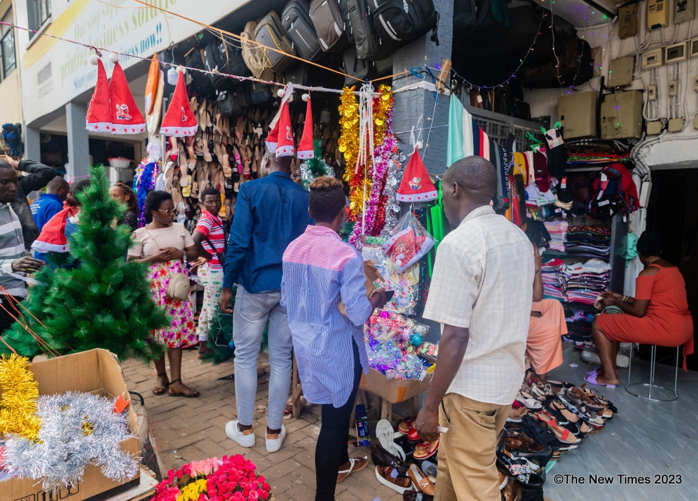 Some clients shopping different items ahead of festive season in Kigali, on December 24. Photos by Craish Bahizi