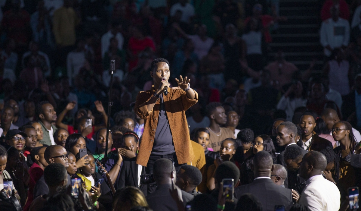 Gospel singer Israel Mbonyicyambu  during Icyambu Concert second edition. Mbonyi is the first Rwandan singer to sell out the BK Arena twice in a row . Photos by Emmanuel Dushimimana