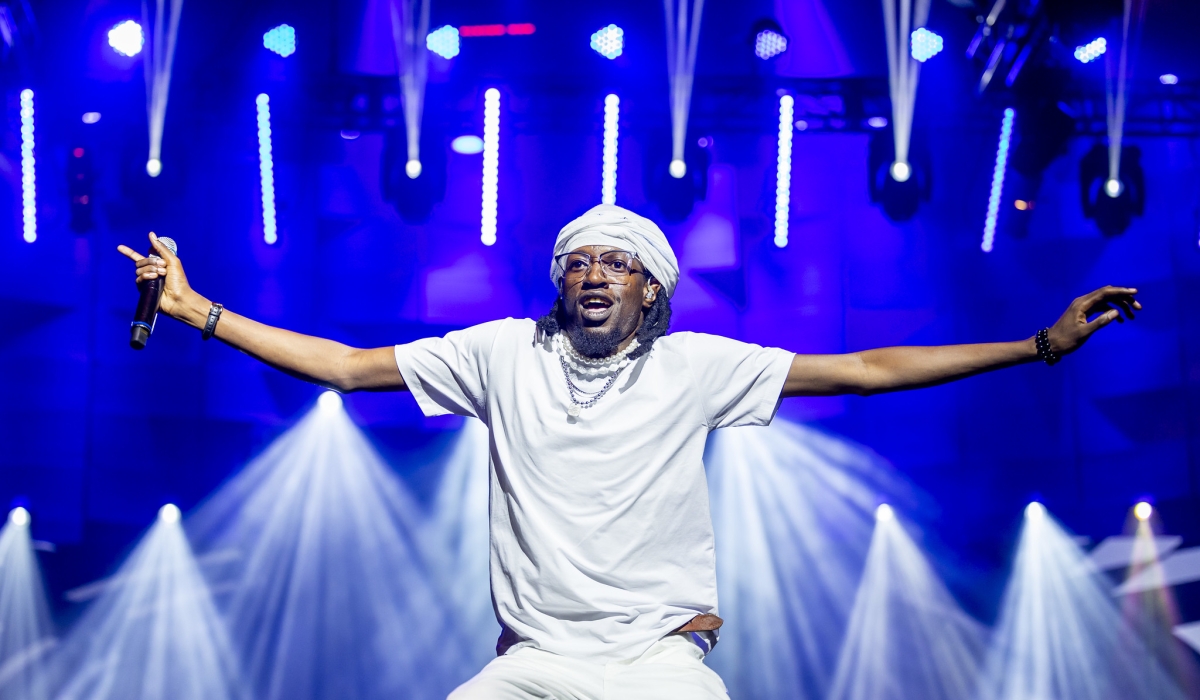 Singer Joel Ruti during his performance at the concert held at Intare Conference Arena on Tuesday, December 26. PHOTOS BY OLIVIER MUGWIZA