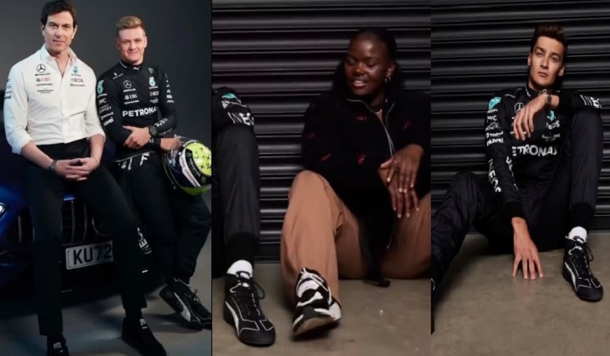 Rwandan-born choreographer and creative director Sherrie Silver (C) directs movement for Mercedes-AMG PETRONAS F1 team. Courtesy