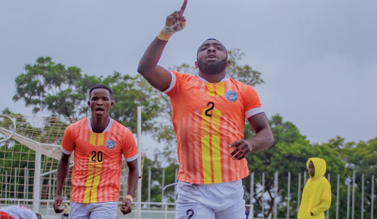 Kevin Ebene celebrates as AS Kigali stun Etincelles  2-0 at Kigali Pele Stadium on Wednesday, December 27. Courtesy