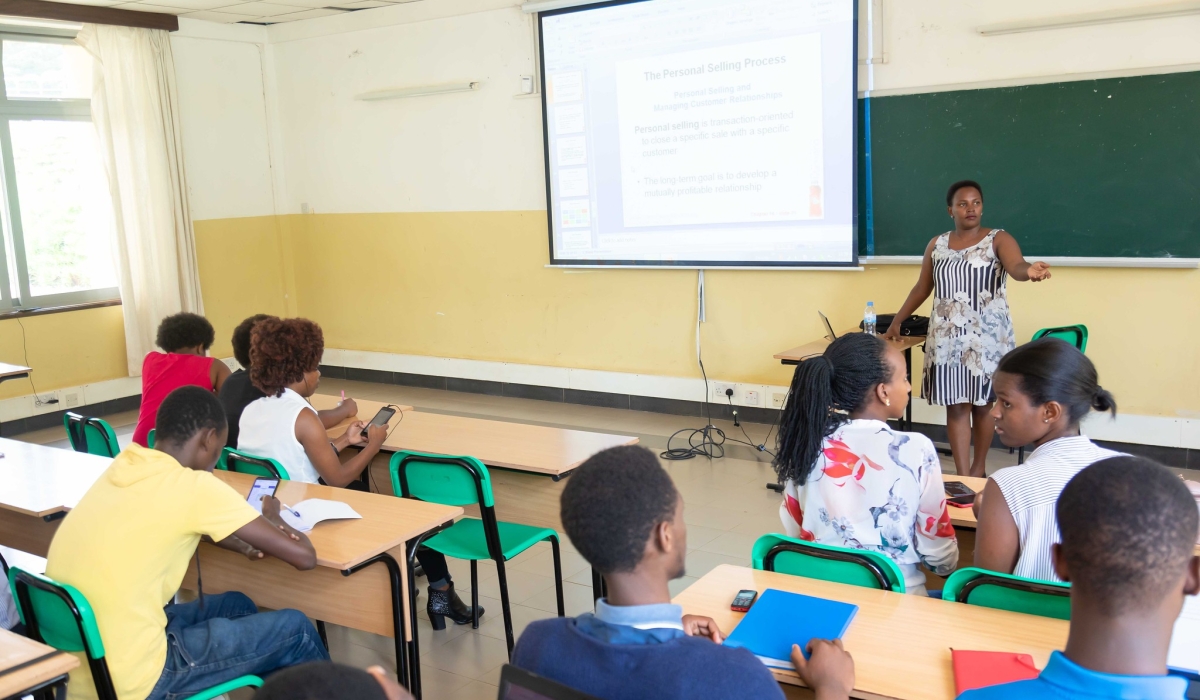 Some students during a class at University of Rwanda&#039;s Business College at Gikondo. Photo by Craish Bahizi