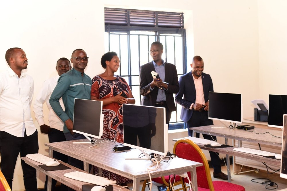 Officials tour a newly launched Kibungo Internet Access Center . Courtesy