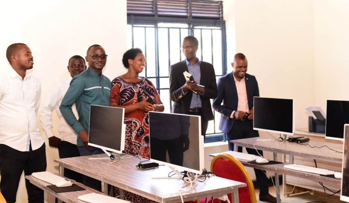Officials tour a newly launched Kibungo Internet Access Center . Courtesy
