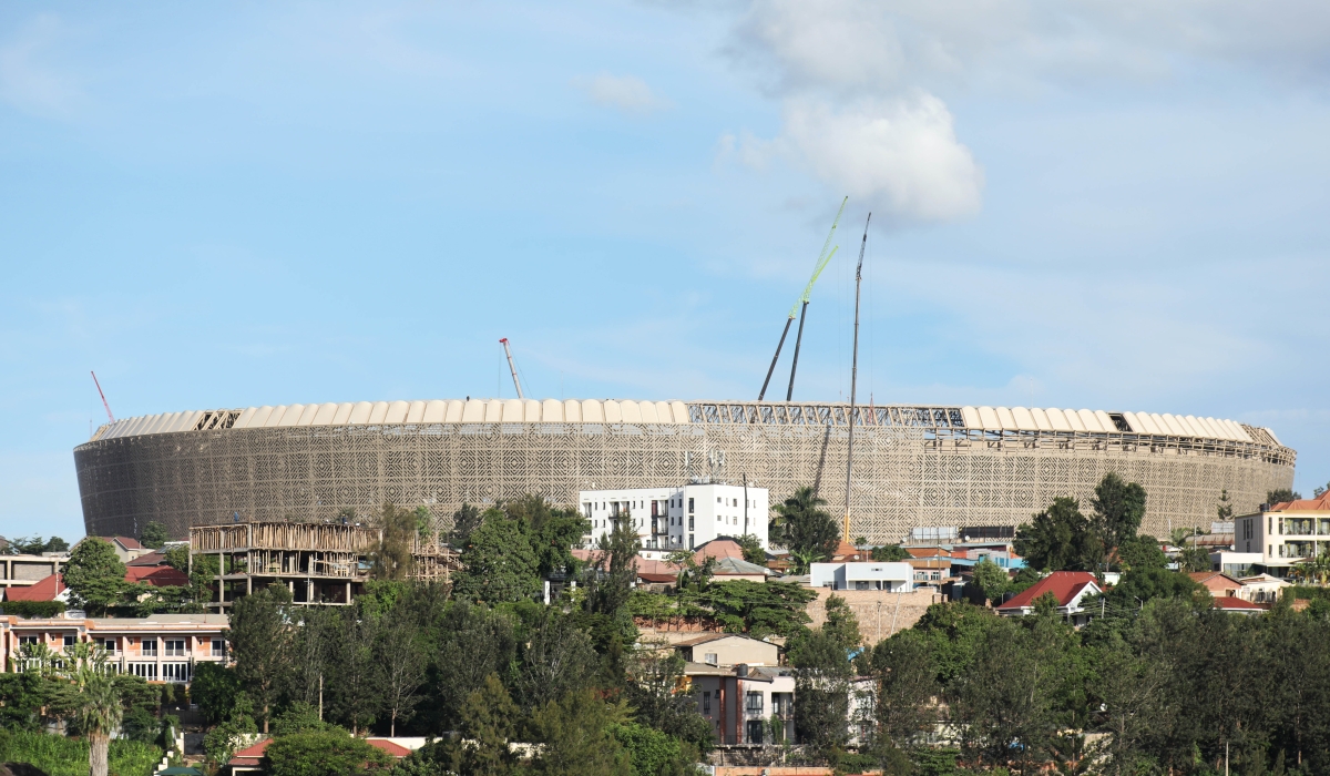A view of Rwanda’s new ultra-modern Amahoro Stadium that is under construction at Remera in Gasabo District.  The 45,000-seater covered state-of-art sports facility that meets FIFA standards, is expected to be fully completed in 2024. Photo by Sam Ngendahimana