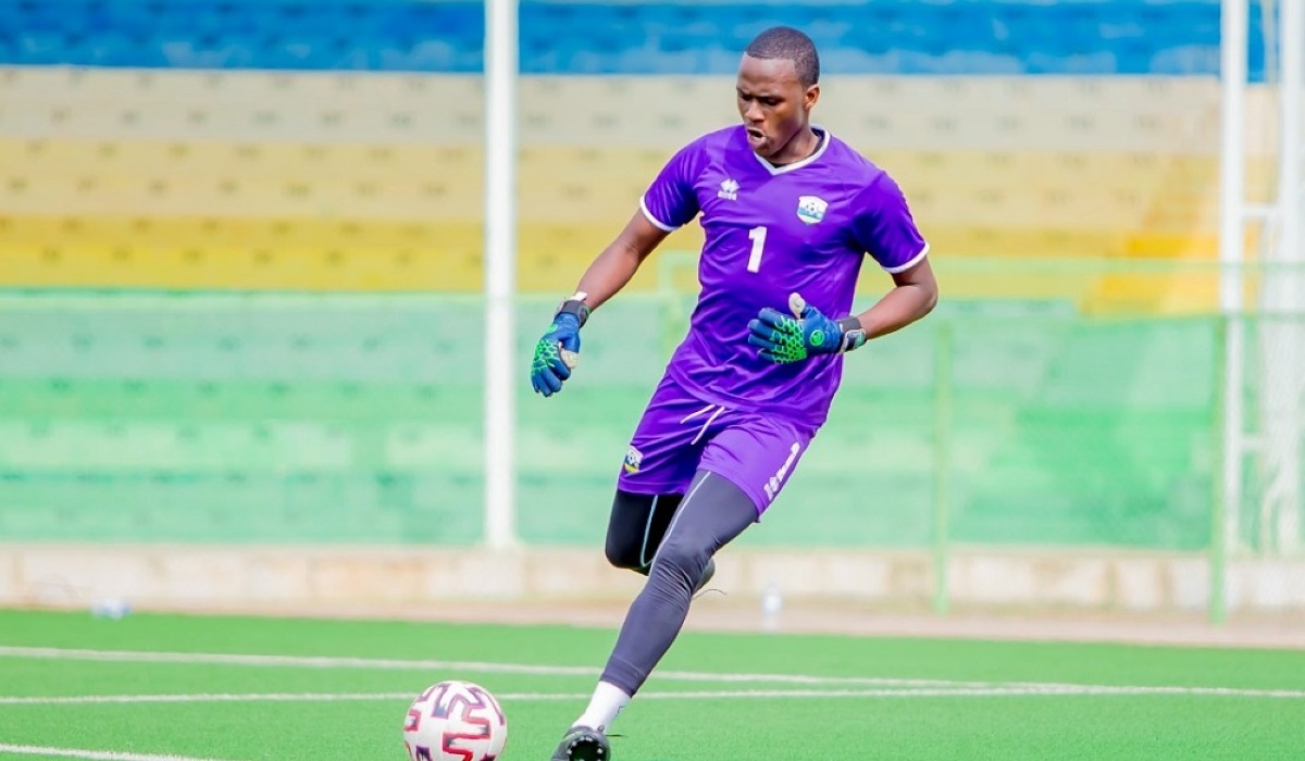 AS Kigali&#039;s new goalkeeper Adolphe Hakizimana during a training session. Courtesy