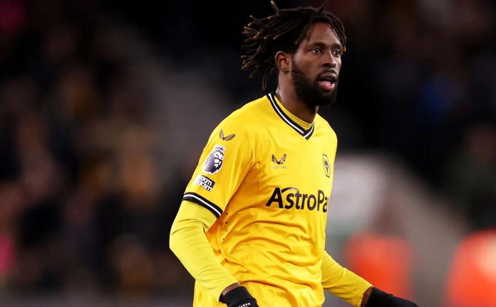 Boubacar Traore of Wolverhampton Wanderers in action during the Premier League match between Wolverhampton Wanderers and Everton FC at Molineux on December 30, 2023 in Wolverhampton, England. (Photo by Jack Thomas - WWFC/Wolves via Getty Images)
