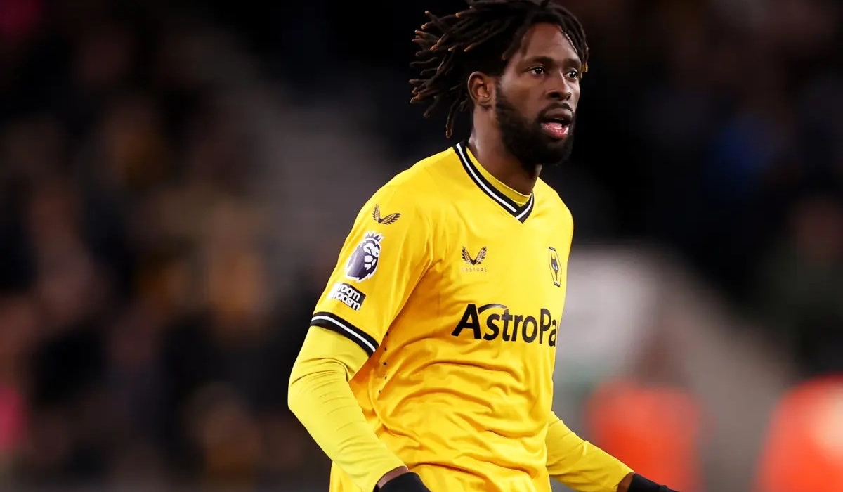 Boubacar Traore of Wolverhampton Wanderers in action during the Premier League match between Wolverhampton Wanderers and Everton FC at Molineux on December 30, 2023 in Wolverhampton, England. (Photo by Jack Thomas - WWFC/Wolves via Getty Images)