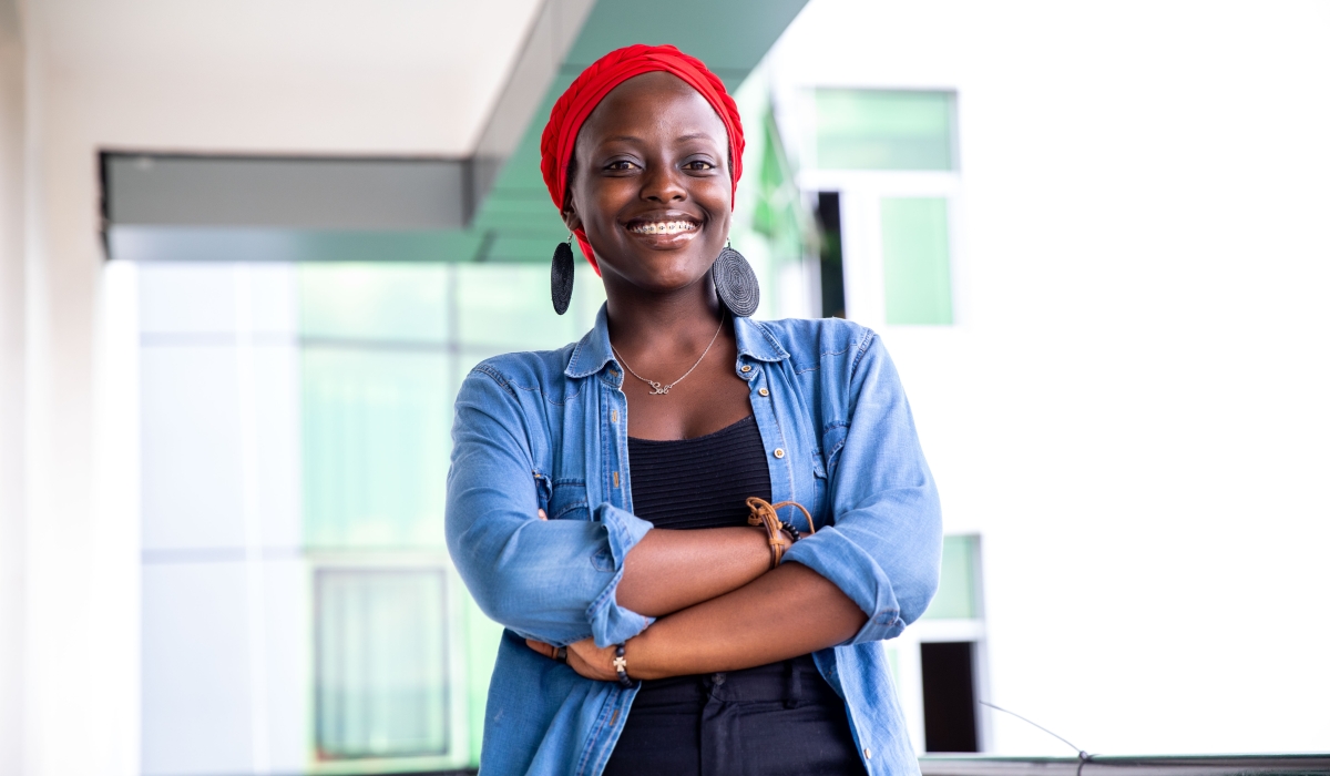 Content creator Marie Solange Nishimwe, mostly known as Sol Solange during her interview atThe New Times offices. Photos: Willy Mucyo. 