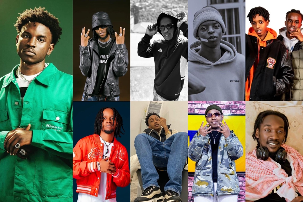 Clockwise. Ish Kevin, Bodack, Soldier Uno, Hollix, Jumpy Boyz, Rayvin Dagga, Madaggy, RodB and Zeo Trap are among the rappers featured on Ndigukaba II Mixtape.