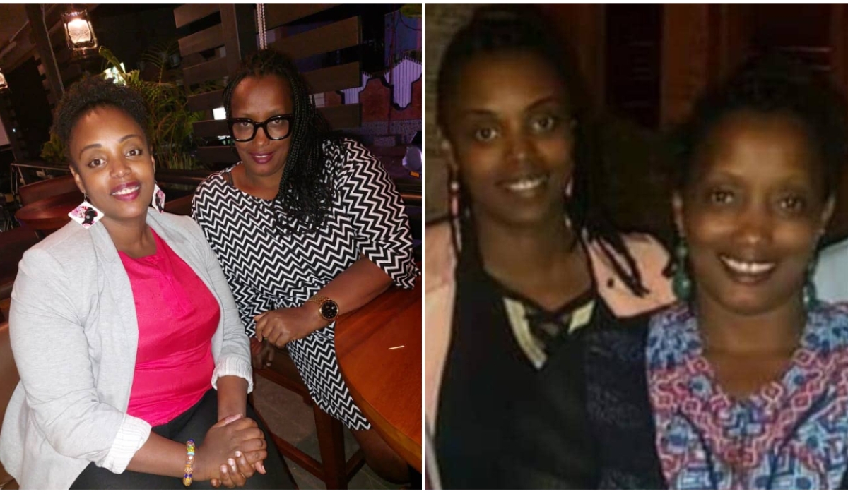 The Gasana sisters: The author (left in either frame) and Grace Gasana. COURTESY