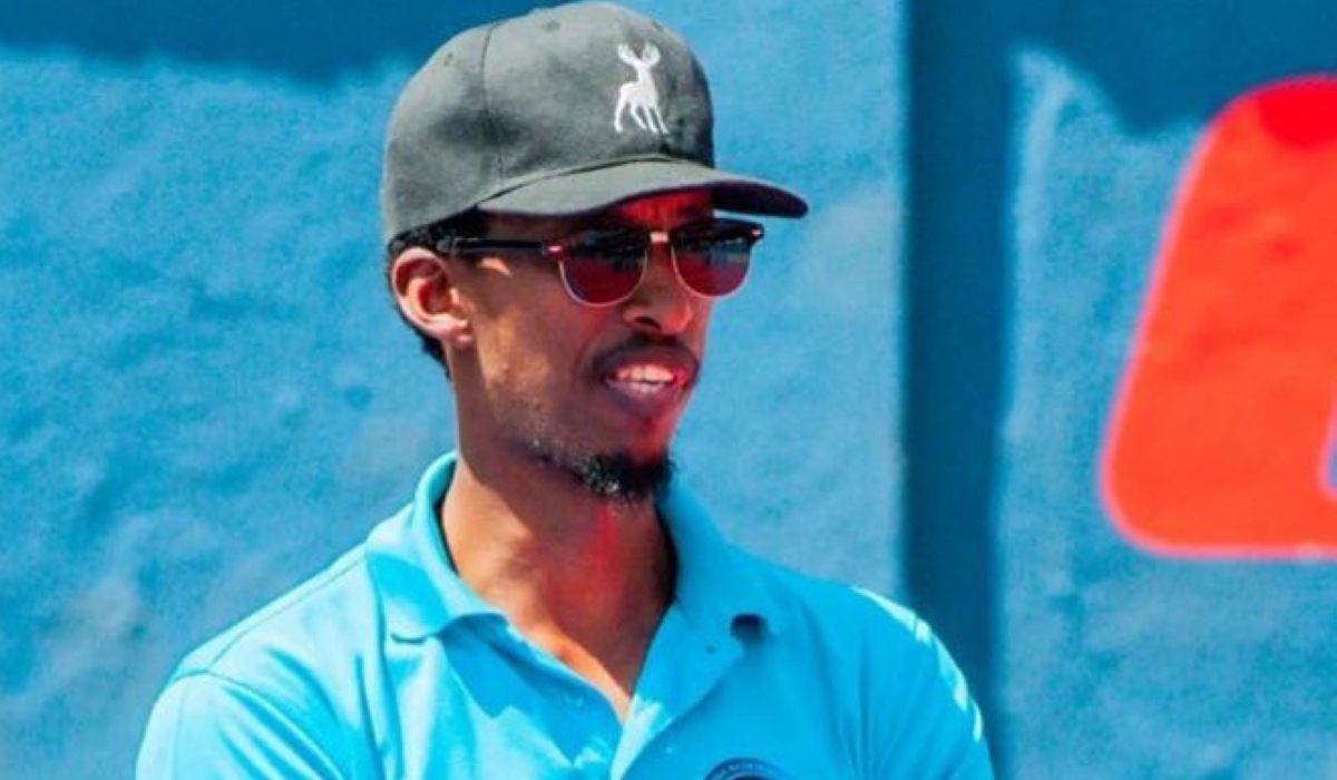 Police men’s volleyball club head coach Fred Musoni during a training session. Courtesy