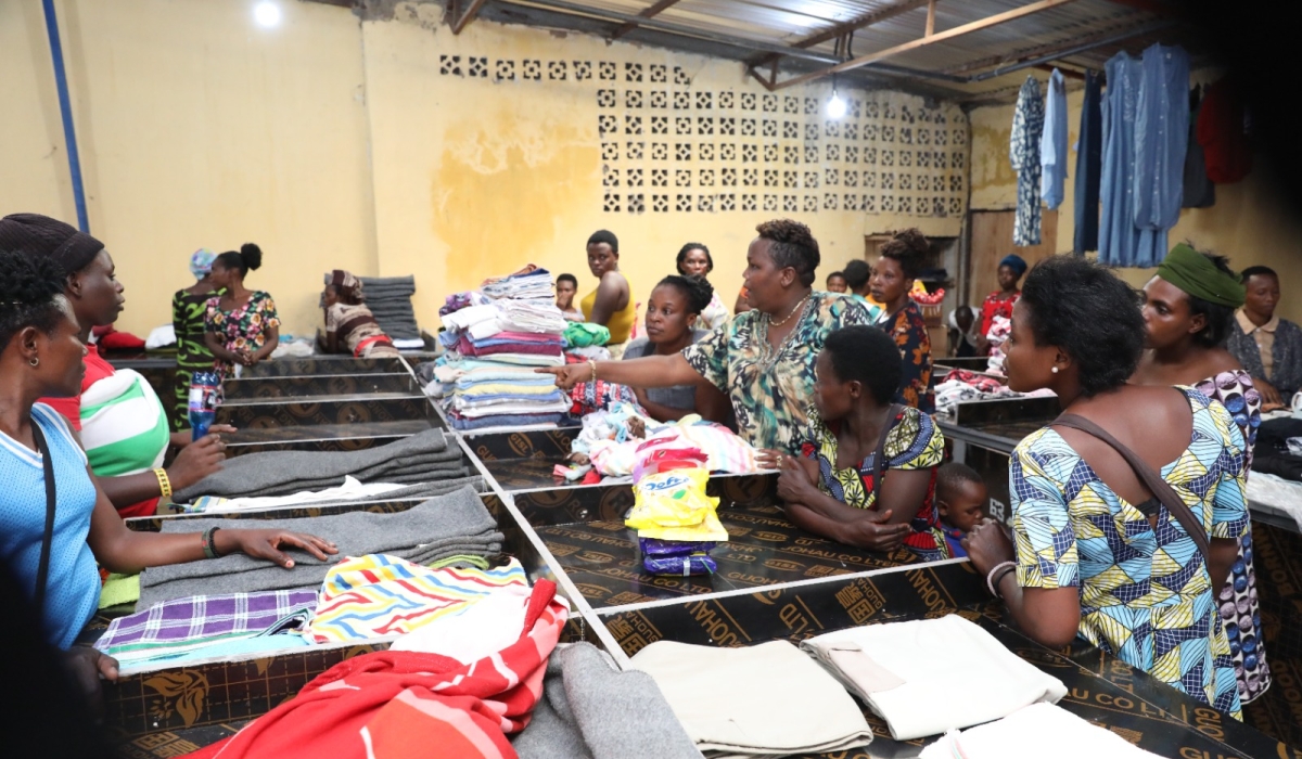 Former street vendors at the newly unveiled mini-market  that was set up for them. Courtesy