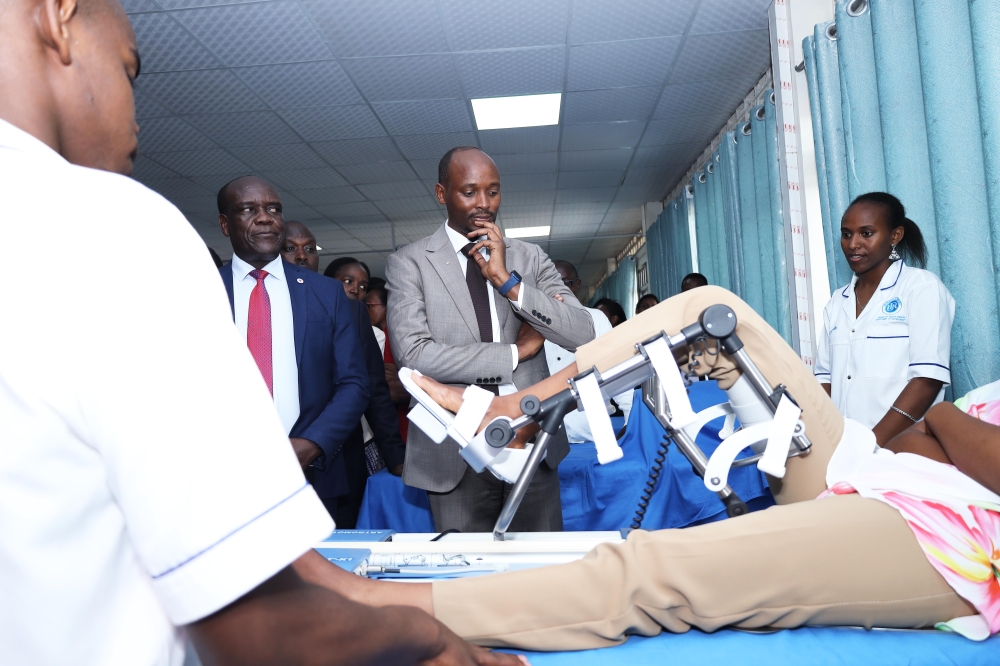 Minister of Health, Dr Sabin Nsanzimana inaugurates the new physiotherapy and occupational therapy laboratory in Remera Campus in 2023