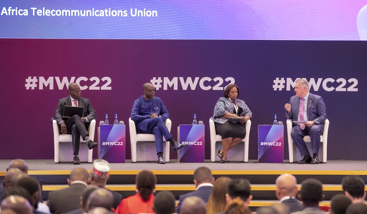 A panel discussion during the October 2023 Mobile World Congress (MWC) Kigali, Africa’s largest and most influential connectivity event. The 2024 edition will take place at Kigali Convention Centre in October 29. Photo: Craish Bahizi.
