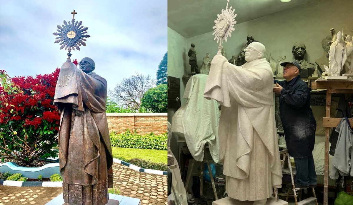 Father Leszek Jan Czelusniak, director of the Marian Evangelization Center worked with artist Ladislaus Dudek from Poland on late Fr Ubald&#039;s monument. Photo Courtesy