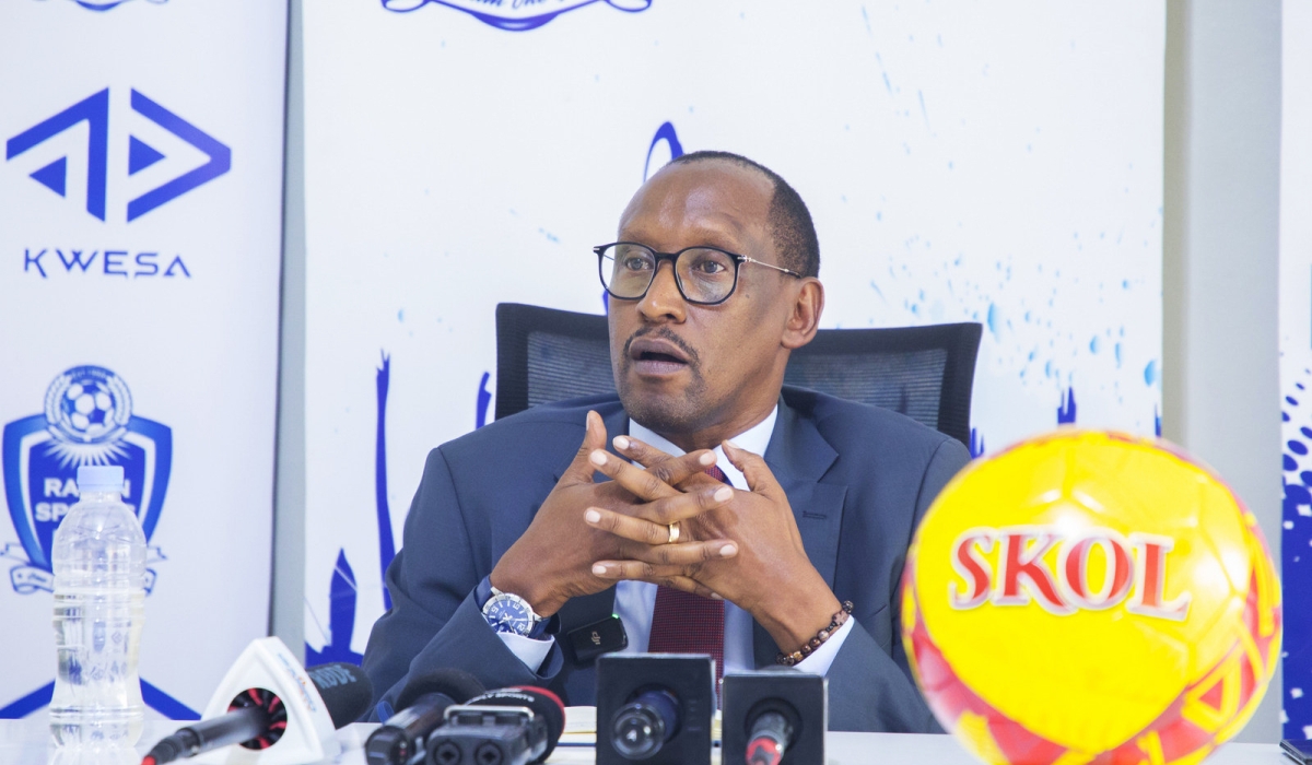 Jean-Fidèle Uwayezu, President of Rayon Sports addresses  journalists  during a press conference  at the club&#039;s headquarters in Kicukiro on Monday, January 15. PHOTO BY CRAISH BAHIZI