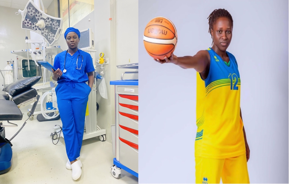Odile Tetero, 25, a member of the national team who was the Most Valuable Player of the 2022/2023 Rwanda Basketball League (RBL) playoffs works at Nyarugenge District Hospital as an anaesthesiologist. COURTESY