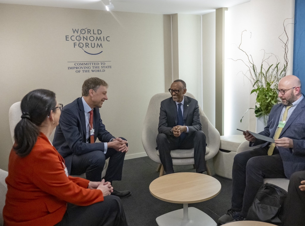 President Kagame receives Jakob Stausholm, the CEO of Rio Tinto, a leading global mining group that focuses on finding, mining, and processing the Earth&#039;s mineral resources. Their discussion focused on partnerships and investment opportunities in the mining sector. PHOTO BY VILLAGE URUGWIRO