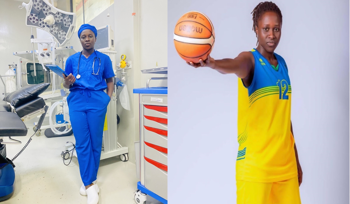 Odile Tetero, 25, a member of the national team who was the Most Valuable Player of the 2022/2023 Rwanda Basketball League (RBL) playoffs works at Nyarugenge District Hospital as an anaesthesiologist. COURTESY