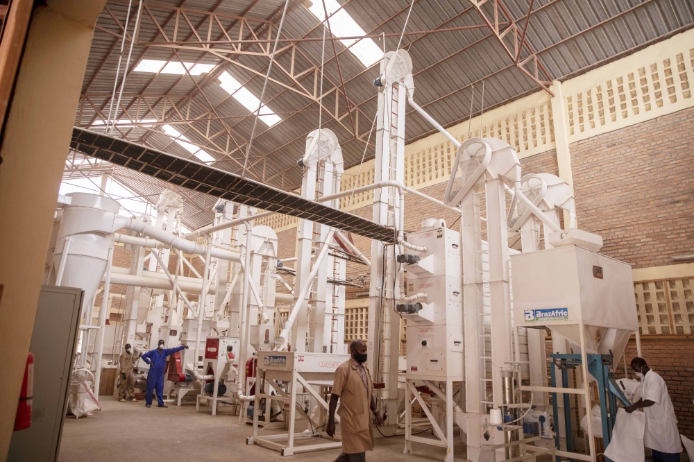 Workers inside an agro-processing factory in Nyagatare District on June 19, 2020. Photo: File